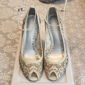 BCBGirls Beige Peep Toe Heel 9